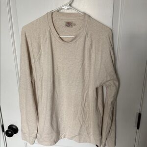 Faherty Men's Cream Long Sleeve Tee